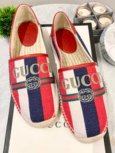 Load image into Gallery viewer, GUCCI Men's Blue Logo Sylvie Canvas Espadrille UK8/US9