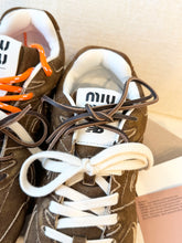Load image into Gallery viewer, New Balance X Miu Miu Women’s 530 SL Suede Sneakers in Cinnamon / EU 38
