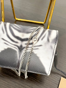 BURBERRY Small Zebra Pattern Leather Crossbody Bag