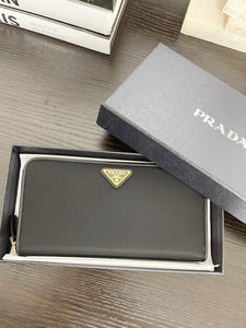 PRADA Prada Tessuto Nylon Zip Around Wallet in Black