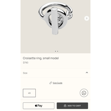 Load image into Gallery viewer, HERMES 2025 Sterling Silver Croisette Ring - Small Model / Size 54
