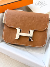 Load image into Gallery viewer, Hermès Constance Slim Wallet Gold Epsom / Silver Hardware
