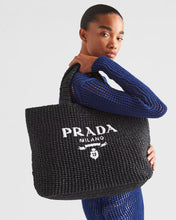 Load image into Gallery viewer, PRADA Crochet Tote Bag - Black
