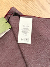 Load image into Gallery viewer, [SOLD] GUCCI 2023 GG Logo Wool Scarf in Burgundy
