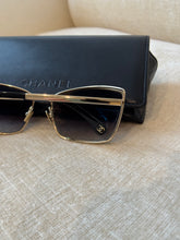 Load image into Gallery viewer, CHANEL Rectangular Metal Sunglasses / Gold Gray Gradient
