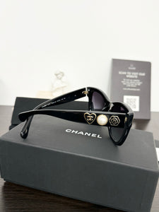 CHANEL Square Sunglasses in Black/Black Polarized