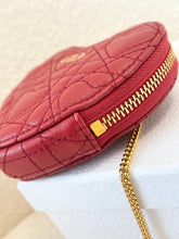 Load image into Gallery viewer, DIOR Caro Heart Pouch with Chain - Monsignore Red
