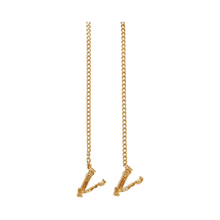 Load image into Gallery viewer, VERSACE Virtus Chain Drop Earrings in Gold
