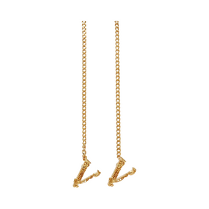 VERSACE Virtus Chain Drop Earrings in Gold