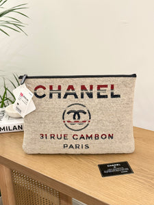 CHANEL Tweed Deauville O-Case - Red/White/Blue