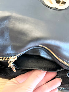 GUCCI GG Milano Mini Leather Top Handle Bag in Black