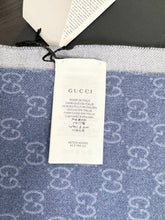 Load image into Gallery viewer, GUCCI GG Unisex Wool Jacquard Knit Scarf - Blue
