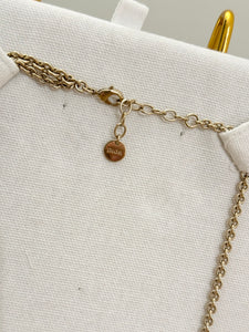 DIOR CD Logo Double Layer Long Chain Necklace - Gold