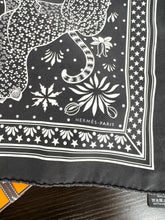 Load image into Gallery viewer, ▪️SOLD▪️HERMES Silk Les Leopards Bandana Scarf - Black/White
