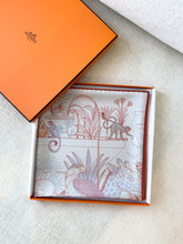 Load image into Gallery viewer, HERMES Precious Paradise scarf 90 / Argent / Rose / Aqua
