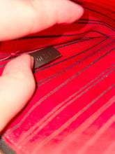 Load image into Gallery viewer, LOUIS VUITTON Neverfull MM Damier Ebene Pochette Wristlet Pouch in Cherry
