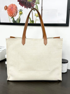 BALMAIN Canvas B-Army 42 Tote Bag in Gem Naturel