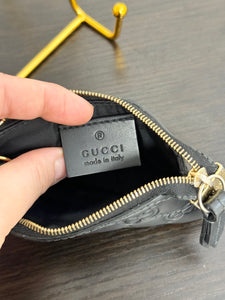 GUCCI Guccisima Leather Key Case in Black