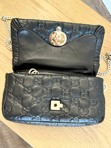 GUCCI GG Milano Mini Leather Top Handle Bag in Black