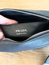 Load image into Gallery viewer, PRADA Logo-Plaque Small Leather Crossbody Bag in Black
