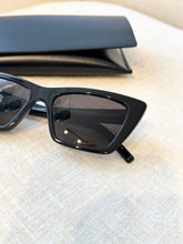 Load image into Gallery viewer, SAINT LAURENT EYEWEAR Mica Cat-eye Acetate Sunglasses / Black
