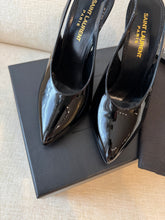 Load image into Gallery viewer, SAINT LAURENT Patent Leather Vernice Grupy 110 Slingback Pumps / Black / 37 EU
