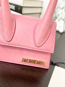 JACQUEMUS Le Chiquito Mini Leather Tote in Pink