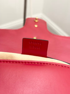 GUCCI GG Marmont Large Shoulder Bag in Hibiscus Red