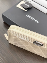 Load image into Gallery viewer, CHANEL Boy Medium Metallic Zipped Wallet in Gold
