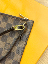 Load image into Gallery viewer, LOUIS VUITTON Neverfull MM Damier Ebene Pochette Wristlet Pouch in Cherry
