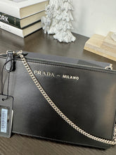 Load image into Gallery viewer, ▪️SOLD▪️PRADA Mini Bandoliera In Pelle City Calf Chain Crossbody Bag - Nero
