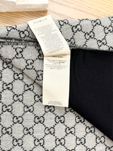 GUCCI GG Cotton Jacquard Scarf - Grey/Black