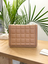 Load image into Gallery viewer, GUCCI Deco Logo-Embellished Quilted Leather Shoulder Bag in Beige
