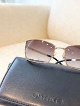 Load image into Gallery viewer, CHANEL Rectangular Metal Sunglasses / Gold Gray Gradient
