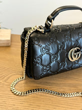 Load image into Gallery viewer, GUCCI GG Milano Mini Leather Top Handle Bag in Black
