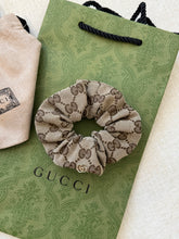 Load image into Gallery viewer, GUCCI Women GG Canvas Scrunchie with Logo Plaque - Brown / OS
