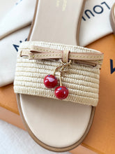 Load image into Gallery viewer, LOUIS VUITTON LV x TM Takashi Murakami Raffia Cherry Lily Flat Mule / EU38
