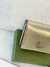 Load image into Gallery viewer, GUCCI GG Marmont Python Card Case Wallet / Gold
