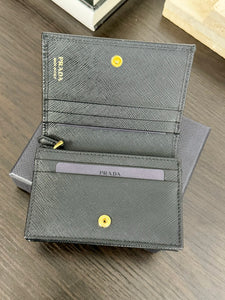 PRADA Small Saffiano Leather Wallet in Black