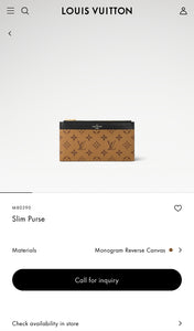 LOUIS VUITTON Monogram Reverse Canvas Slim Purse