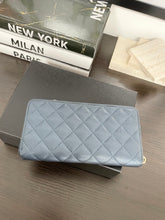 Load image into Gallery viewer, CHANEL Classic Metallic Grained Calfskin Long Zipped Wallet in Blue
