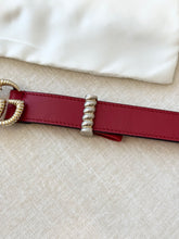 Load image into Gallery viewer, GUCCI Moon Calfskin Torchon Double G 25mm Belt - Hibiscus Red / 85
