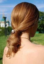 Load image into Gallery viewer, CHANEL Pearl CC Hair Tie in Black/White
