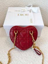Load image into Gallery viewer, DIOR Caro Heart Pouch with Chain - Monsignore Red
