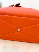 Load image into Gallery viewer, HERMES Clemence Leather Victoria 36 Bag / Orange Poppy / Palladium Hardware

