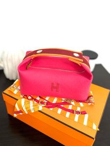 HERMES Bride-a-Brac Case in Hibiscus Pink - Small Model