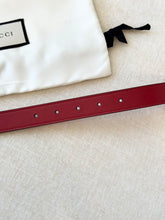 Load image into Gallery viewer, GUCCI Moon Calfskin Torchon Double G 25mm Belt - Hibiscus Red / 85
