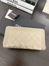 Load image into Gallery viewer, CHANEL Boy Medium Metallic Zipped Wallet in Gold
