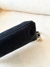 Load image into Gallery viewer, GUCCI GG Monogram Canvas Charm Web Pochette / Black
