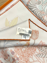 Load image into Gallery viewer, HERMES Precious Paradise scarf 90 in Argent / Rose / Aqua
